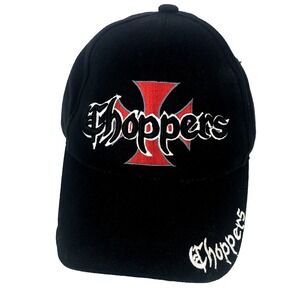 LA Choppers Strapback Hat Black Red Cross Embroidered Cap Los Angeles County